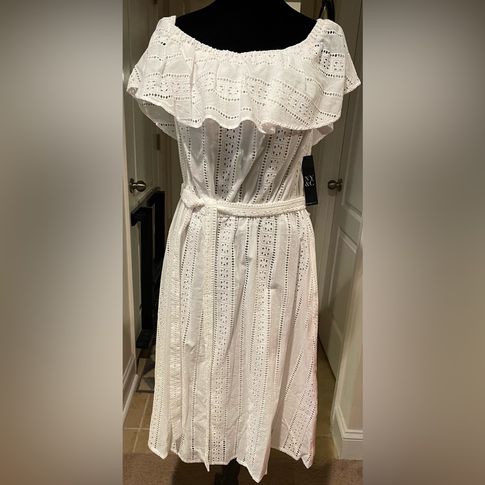 White Off-The-Shoulder Sun Dress